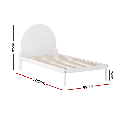 Bed Frame King Single Size Wooden White