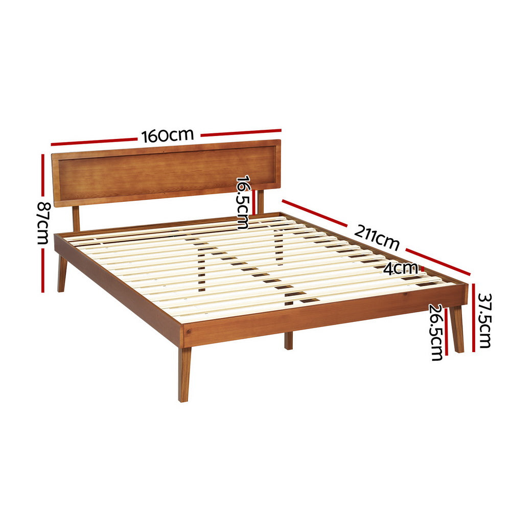 Queen Size Wooden Bed Frame - Splay