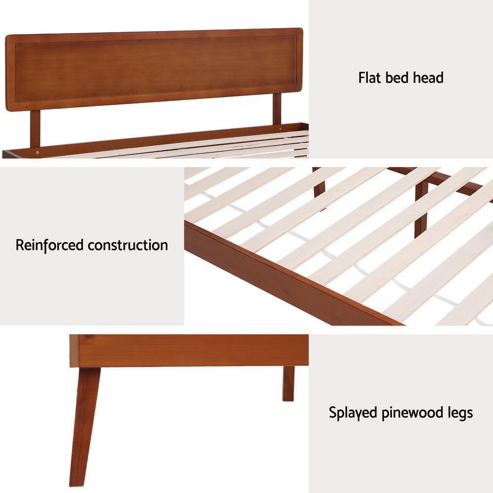 Queen Size Wooden Bed Frame - Splay