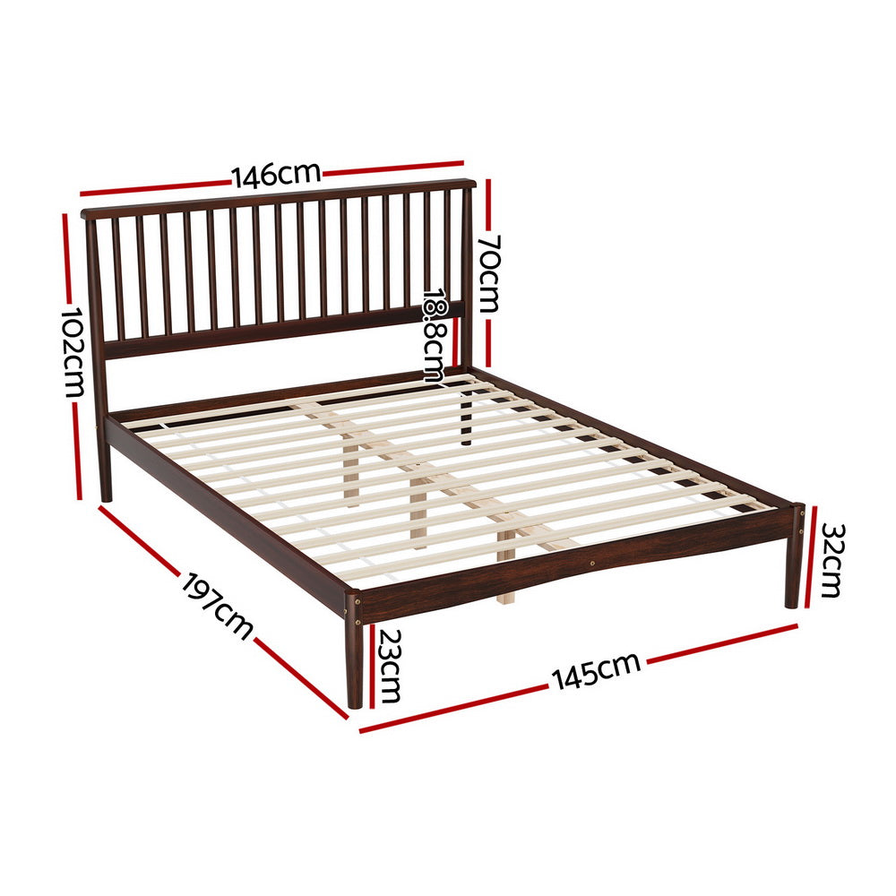 Elegant Walnut Double Bed Frame