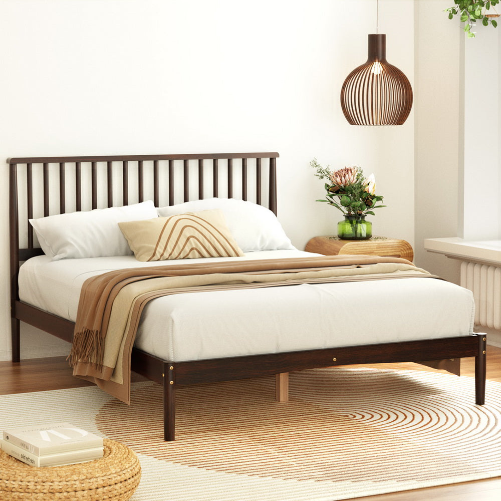 Elegant Walnut Double Bed Frame