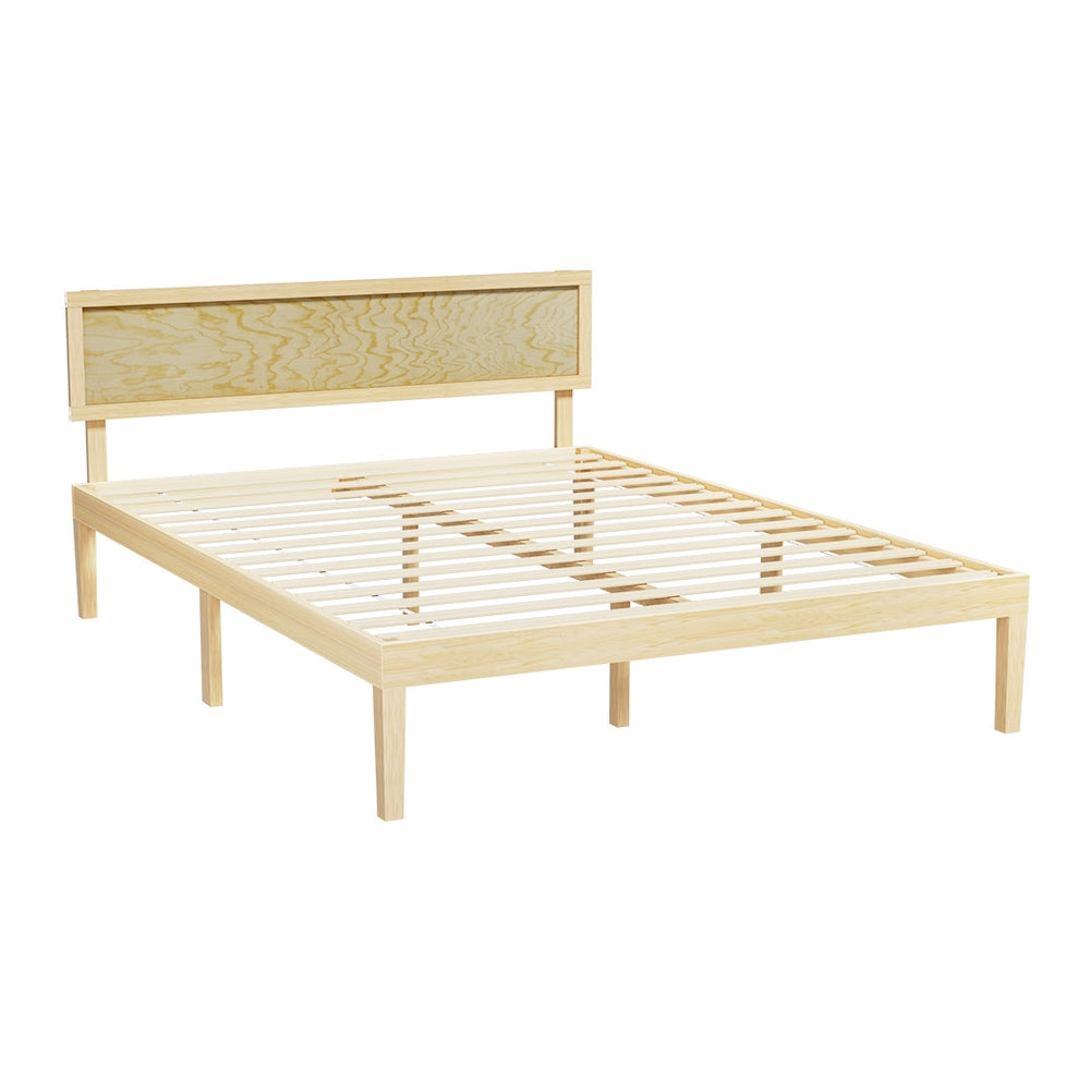 Queen/Double Elegance Bed Frame with Timber Pine Platform