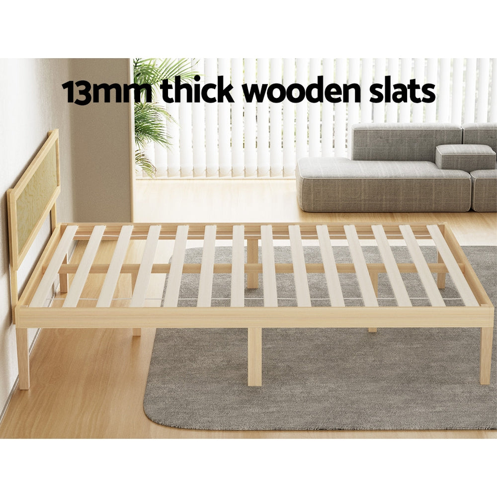 Queen/Double Elegance Bed Frame with Timber Pine Platform