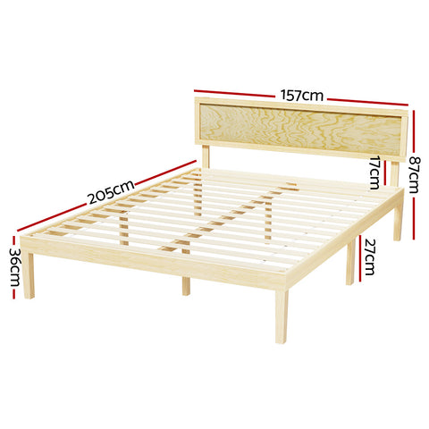 Queen/Double Elegance Bed Frame with Timber Pine Platform