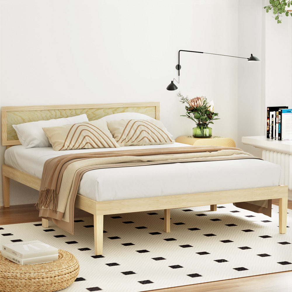 Queen/Double Elegance Bed Frame with Timber Pine Platform