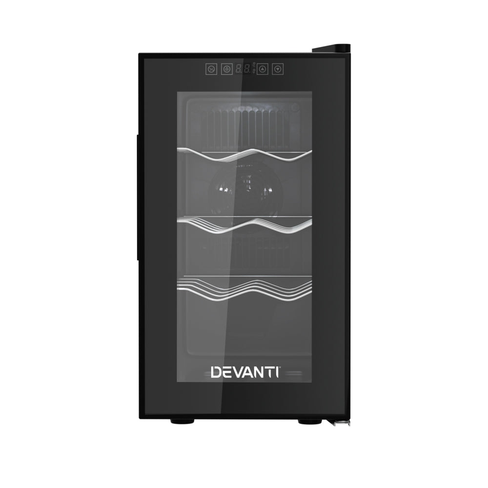 Devanti Wine Fridge Cooler 8 Bottles Compact and Efficient