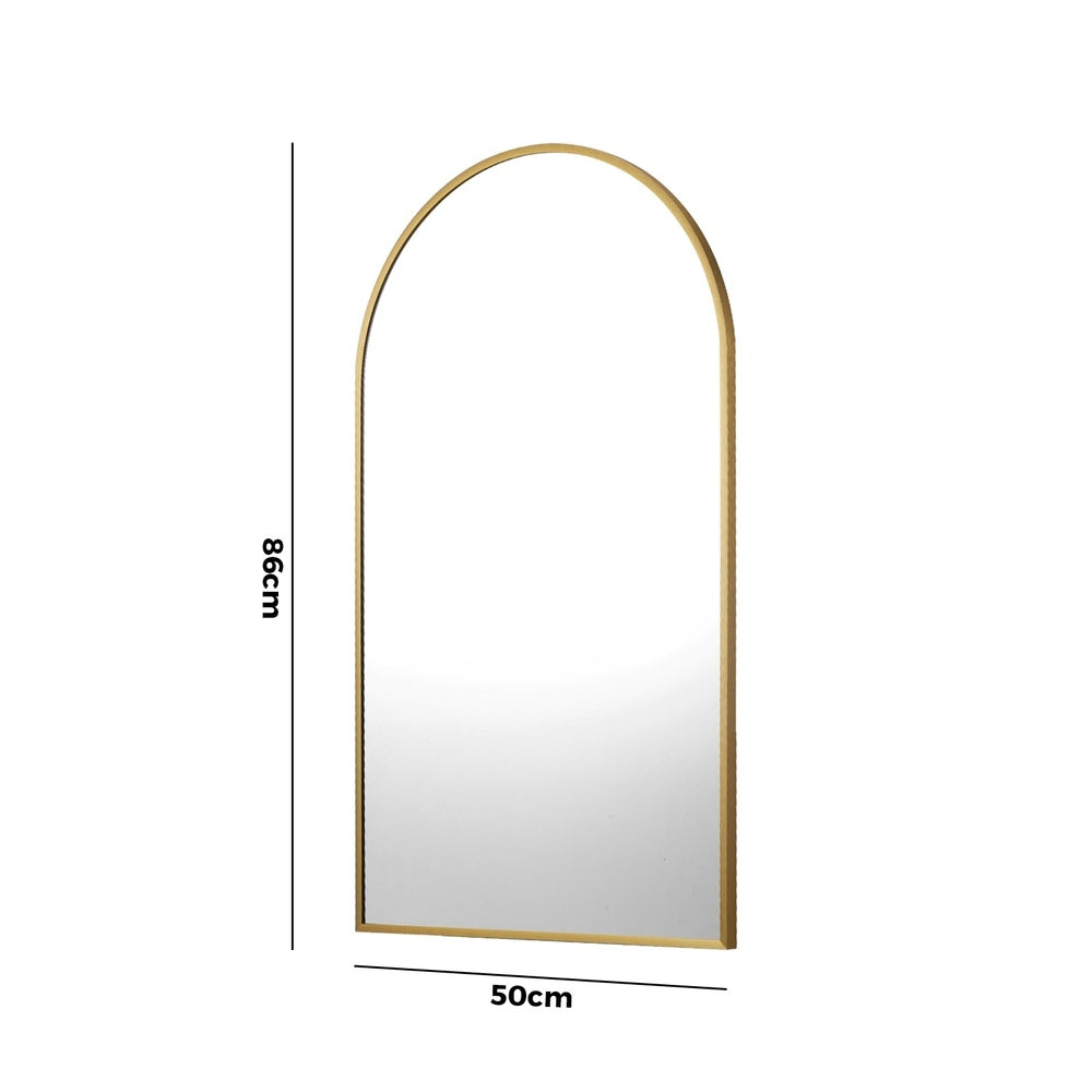 Wall Mirrors 86x50cm Arched Black/Gold/Wooden Set of 2