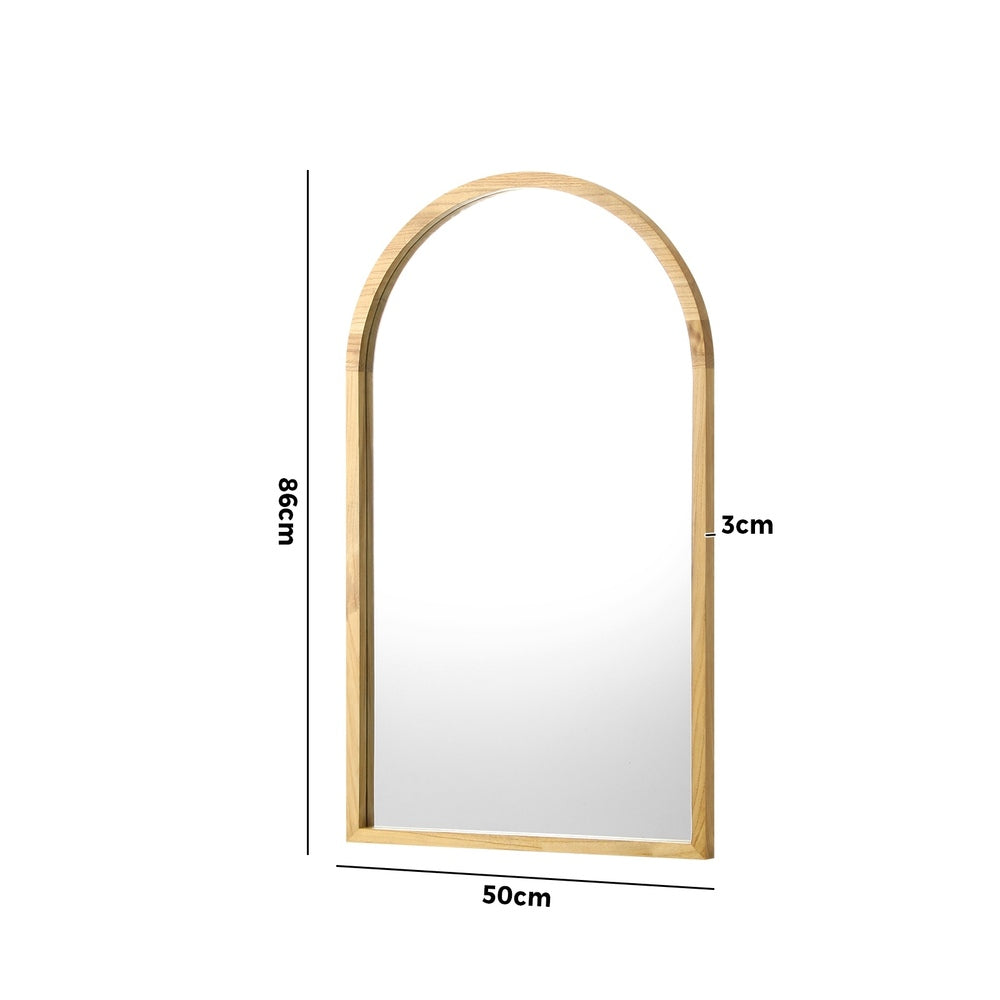 Wall Mirrors 86x50cm Arched Black/Gold/Wooden Set of 2