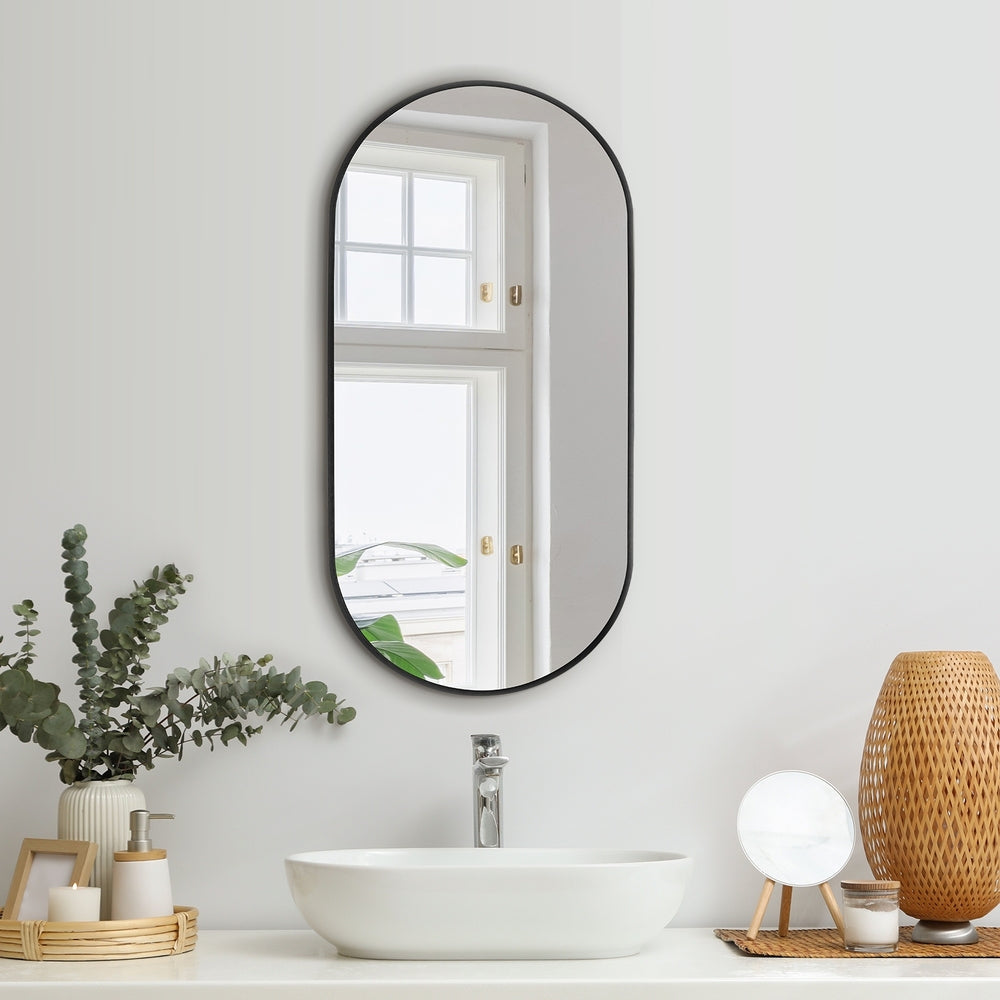 Wall Mirrors Oval Black 76x31cm