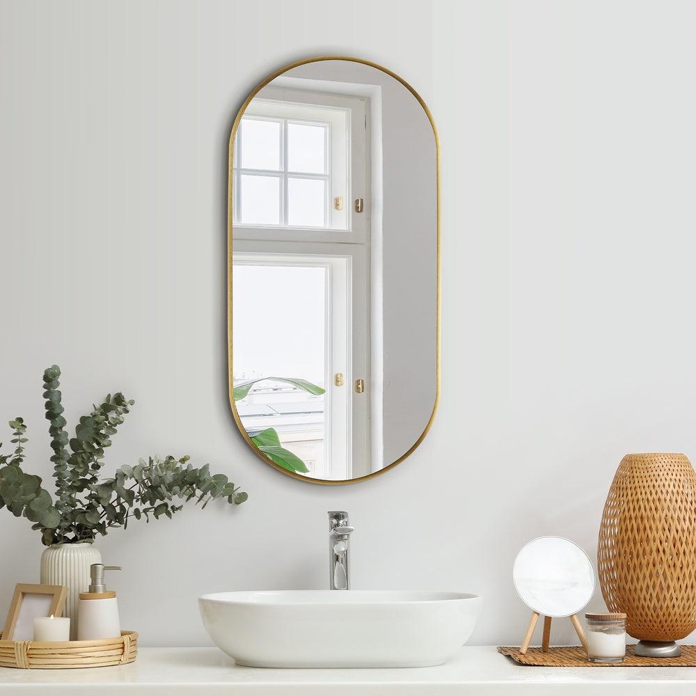 Wall Mirrors Oval Black 76x31cm