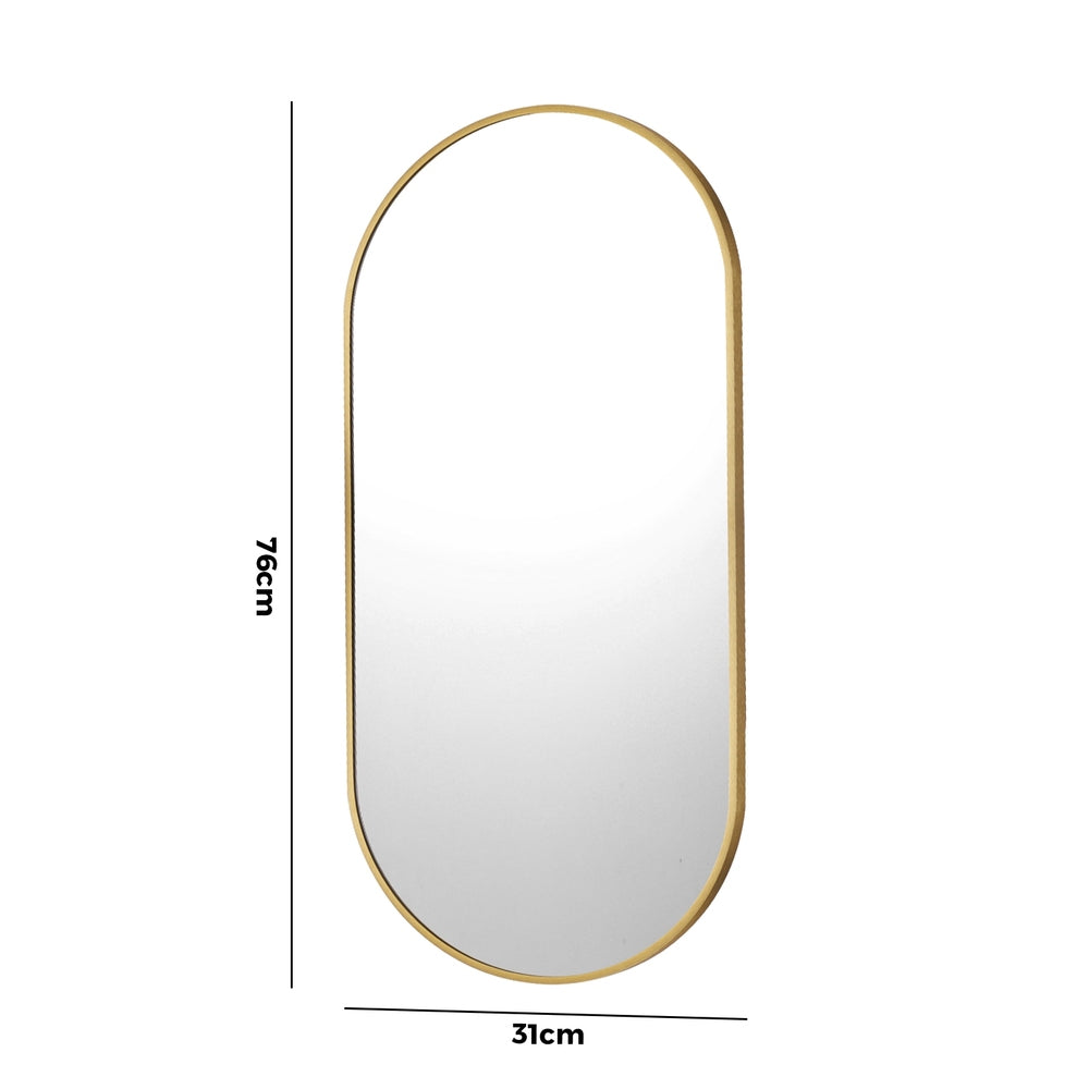 Wall Mirrors Oval Black 76x31cm