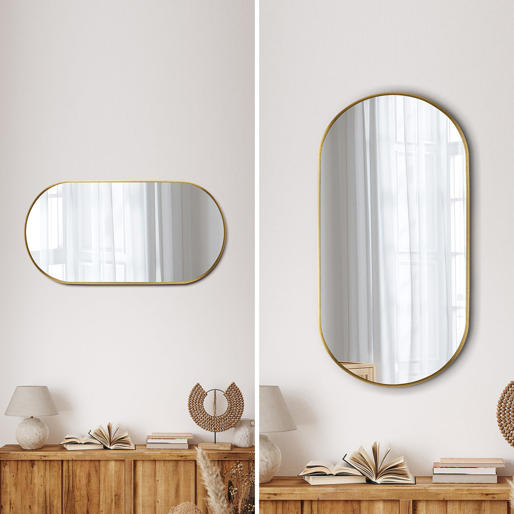 Wall Mirrors Oval Black 76x31cm