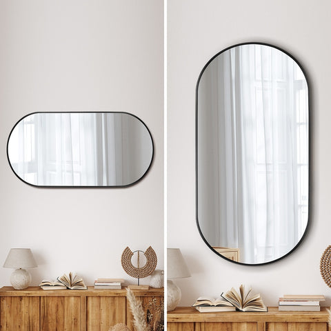 Wall Mirrors Oval Black 84x50cm