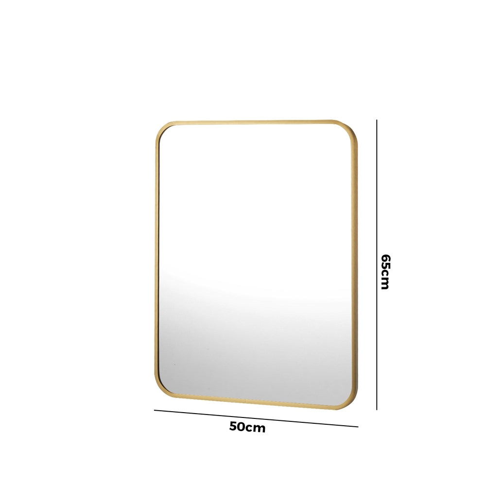 Wall Mirrors Black Metal Frame 65x50cm Rectangle