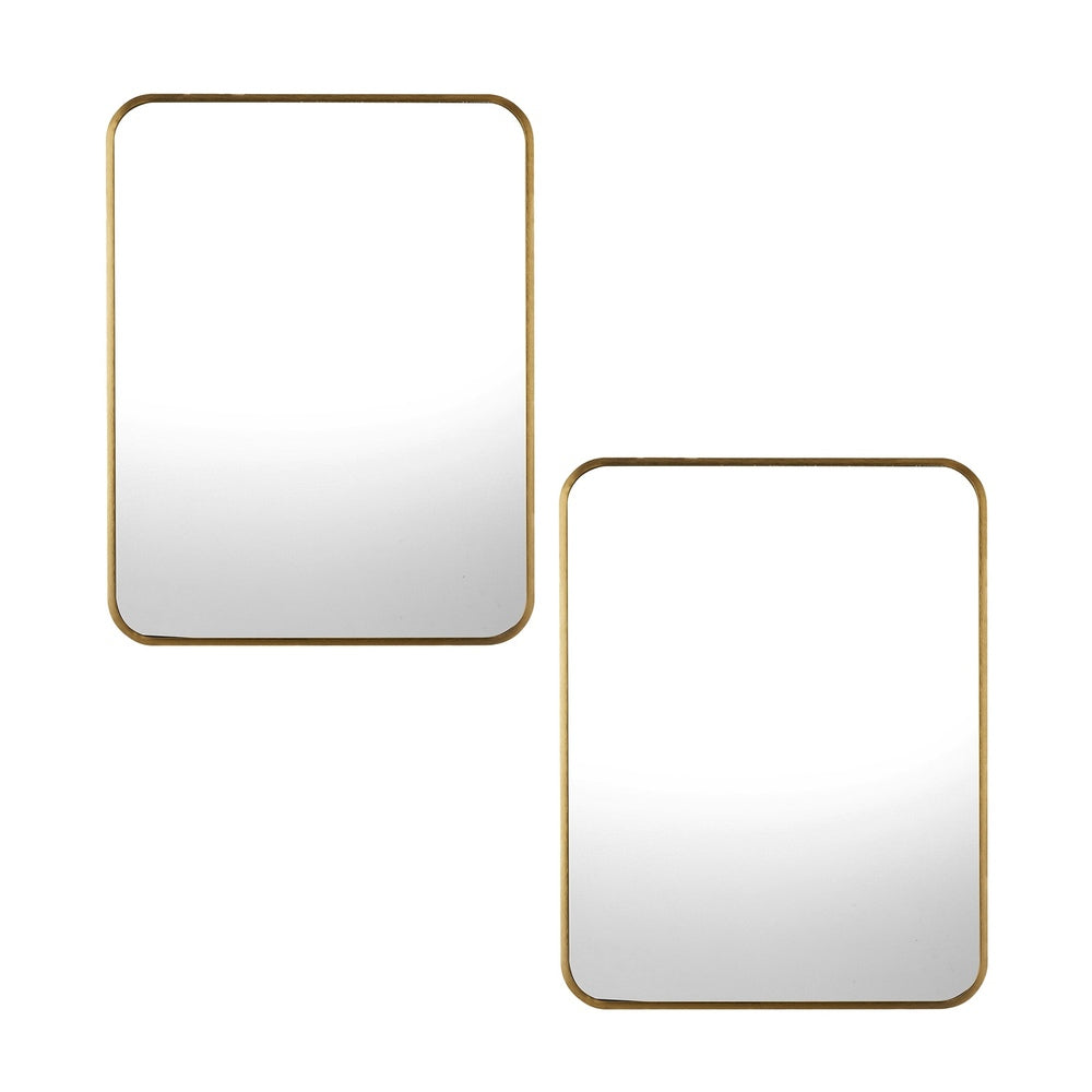 Wall Mirrors Rectangle 65x50cm Black/Gold Set of 2