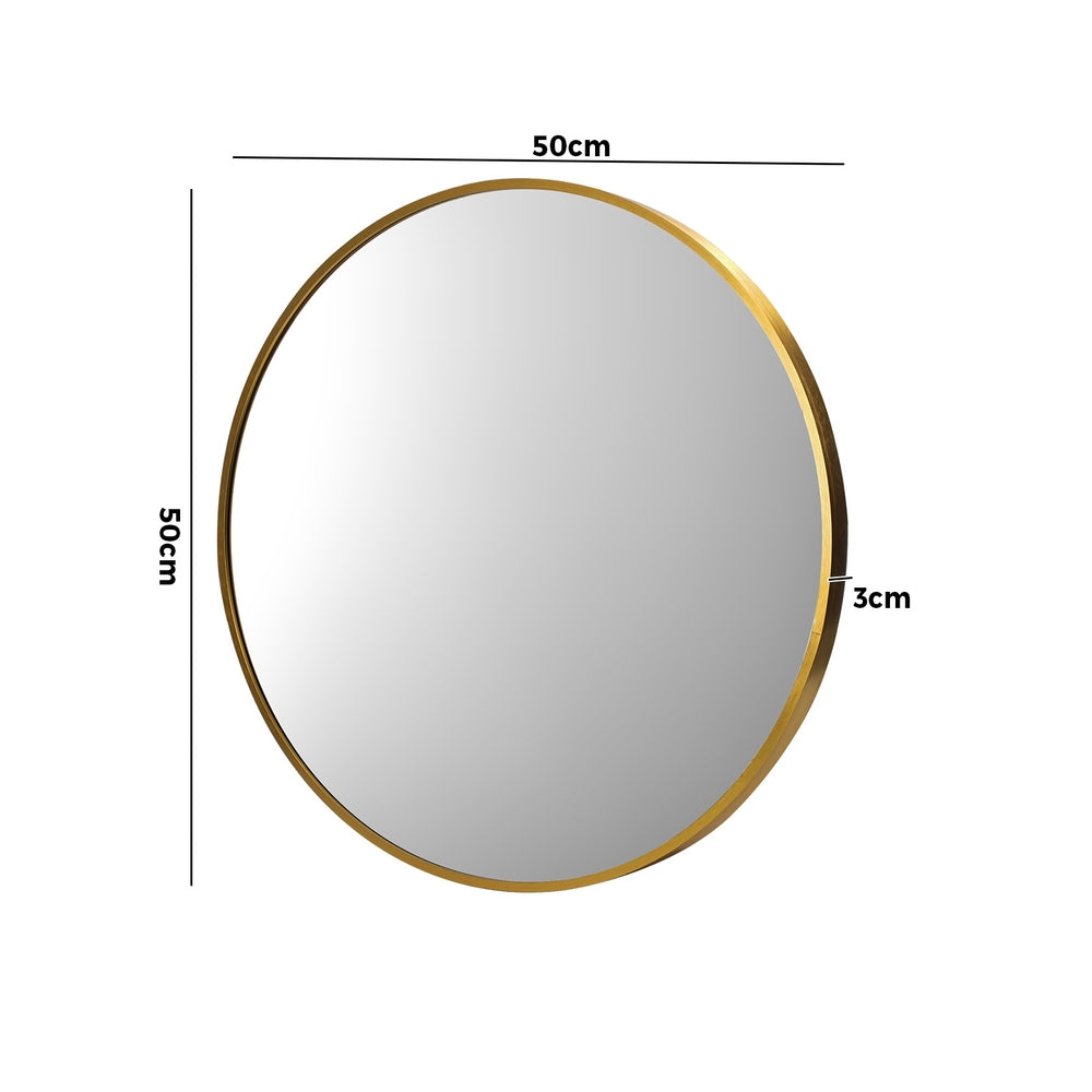 Wall Mirrors Round Makeup Mirror Vanity Home Decro 50cm Gold Bedroom