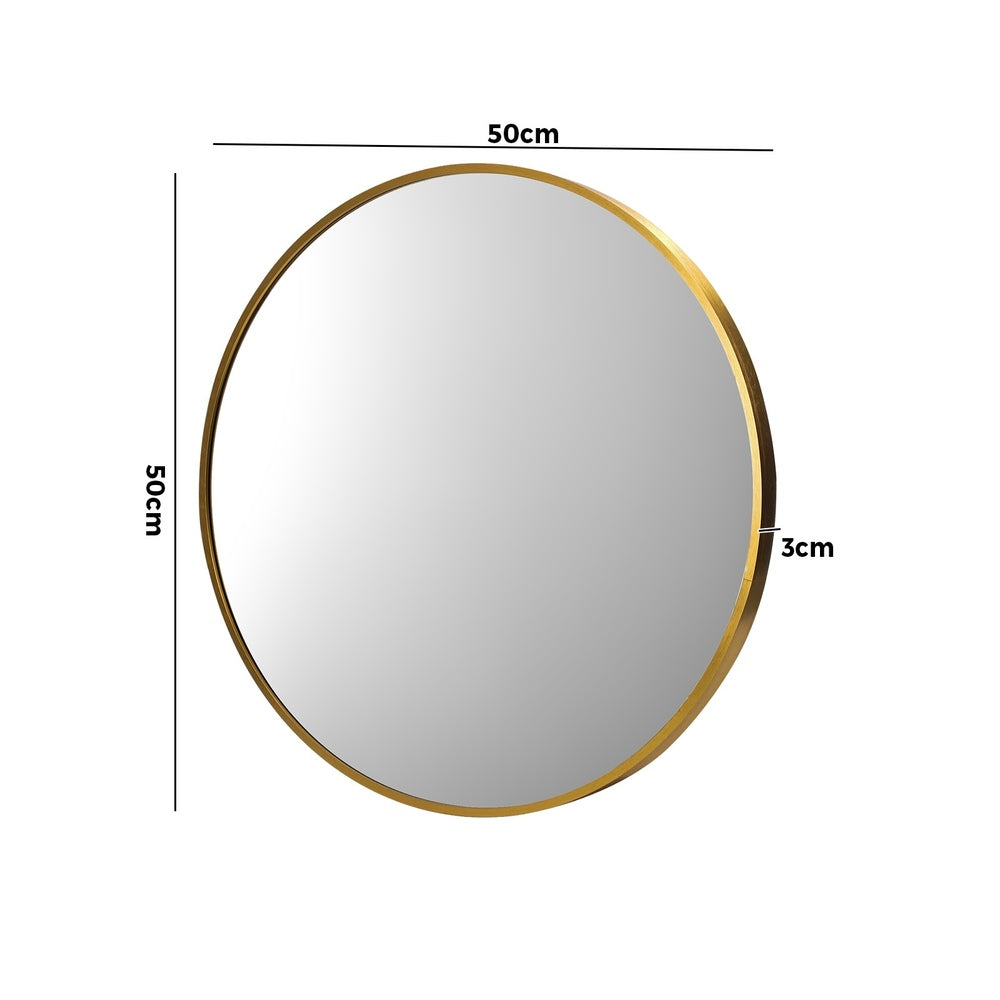 Wall Mirrors Round 50/60/70/80 cm Black/Gold/Wooden Set of 2