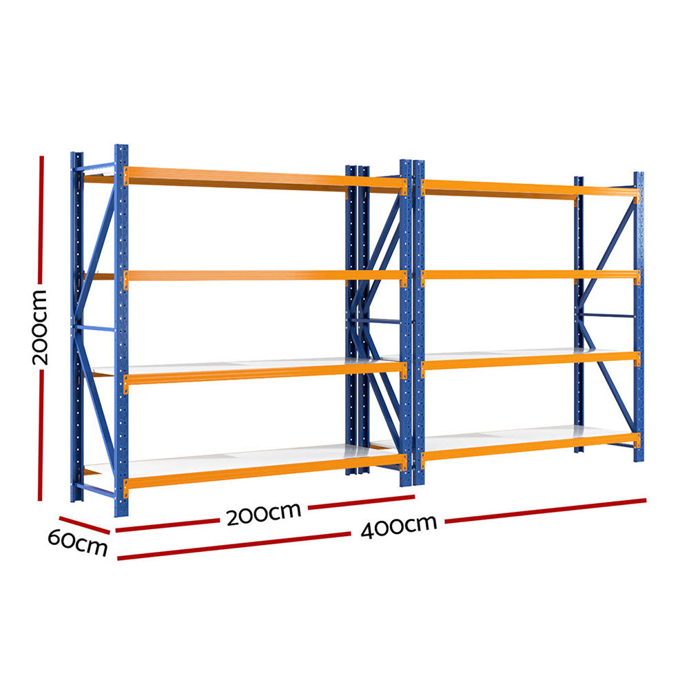 4Mx2M Garage Shelving Warehouse Rack Black