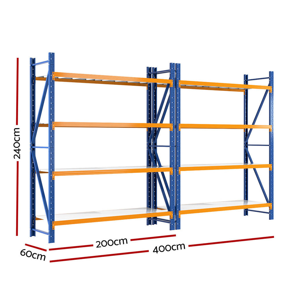 4Mx2.4M Garage Shelving Warehouse Rack Black