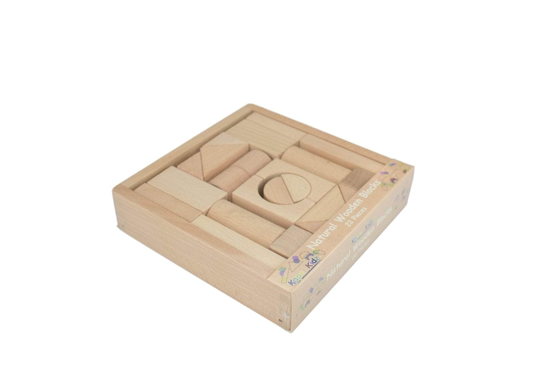 Natural Wooden Blocks - 22Pcs