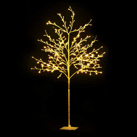 Jingle Jollys 1.5M LED Christmas Branch Tree 304 LED Xmas Warm White Optic Fiber