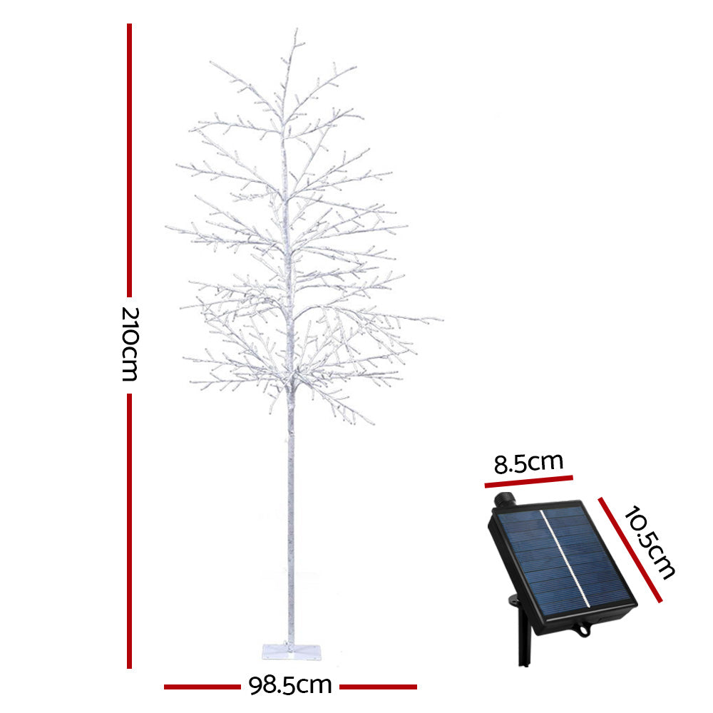 Glowing 2.1M Solar Christmas Tree with 480 Warm White LEDs