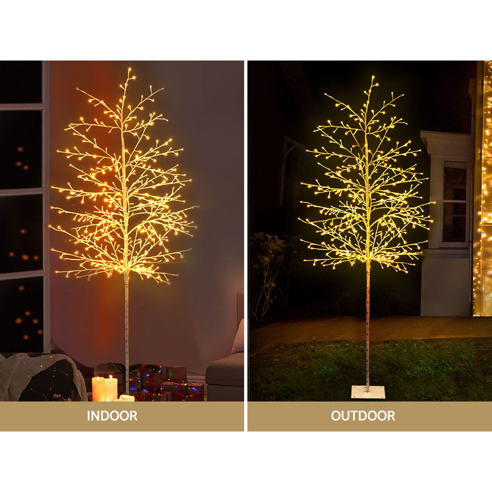 Glowing 2.1M Solar Christmas Tree with 480 Warm White LEDs