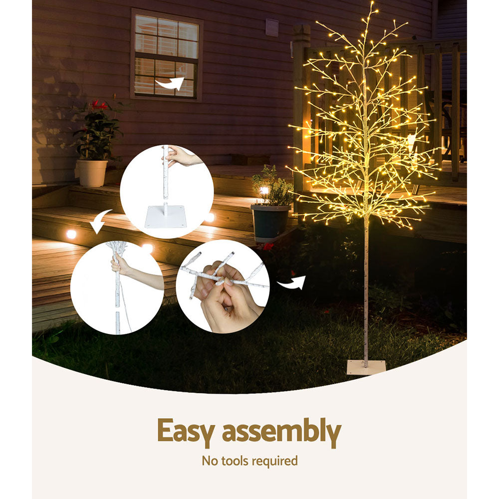 Glowing 2.1M Solar Christmas Tree with 480 Warm White LEDs