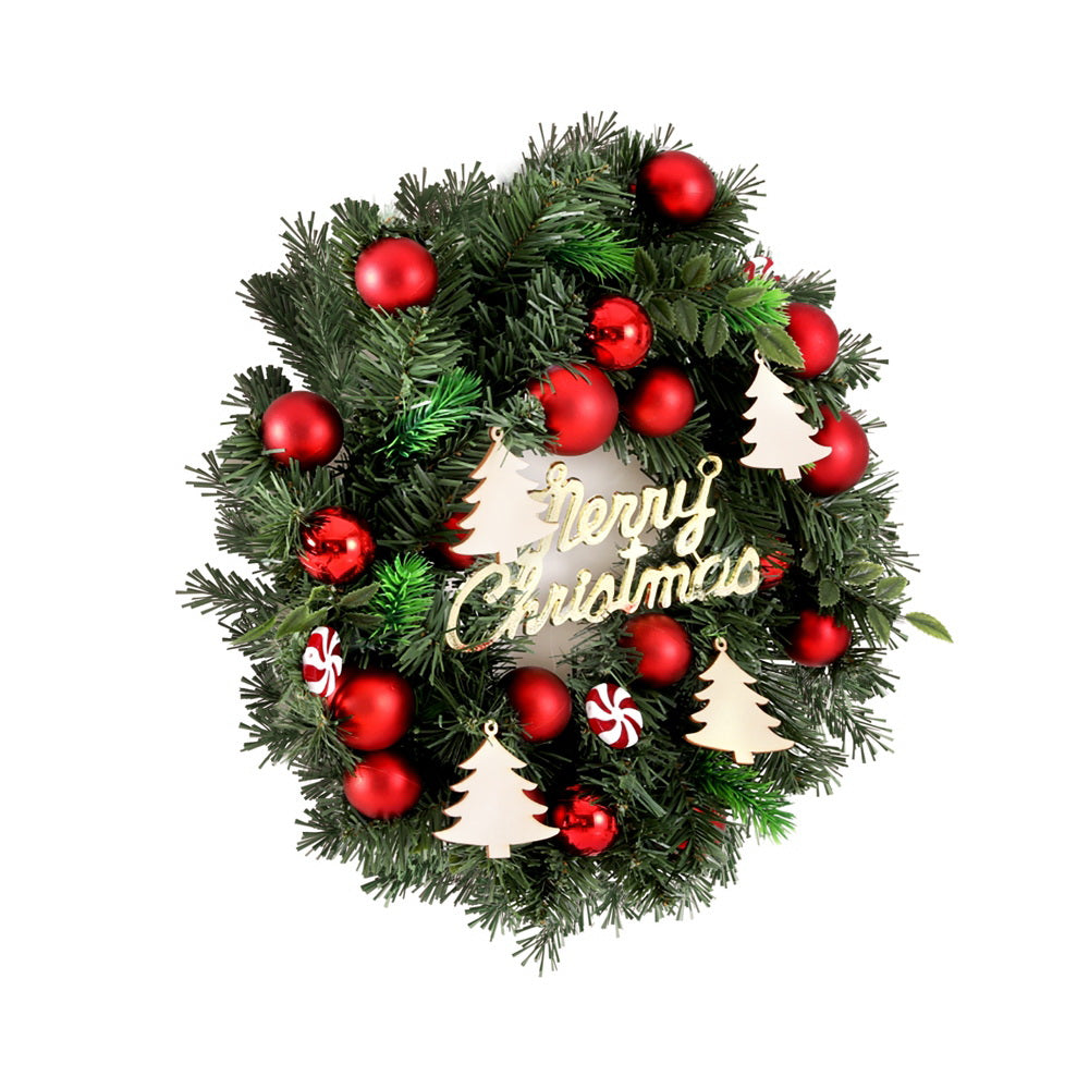 40cm Christmas Wreath with Baubles and Ornaments