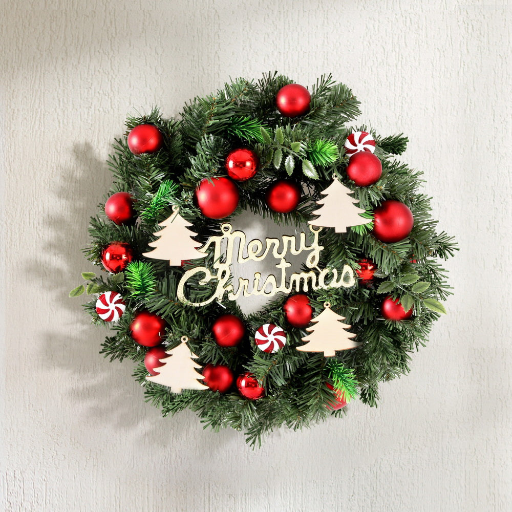 40cm Christmas Wreath with Baubles and Ornaments