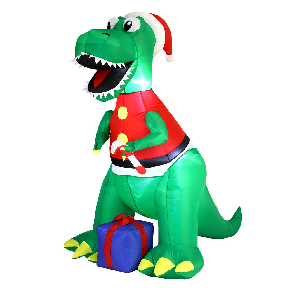 Christmas Dinosaur Inflatable with LED Lights