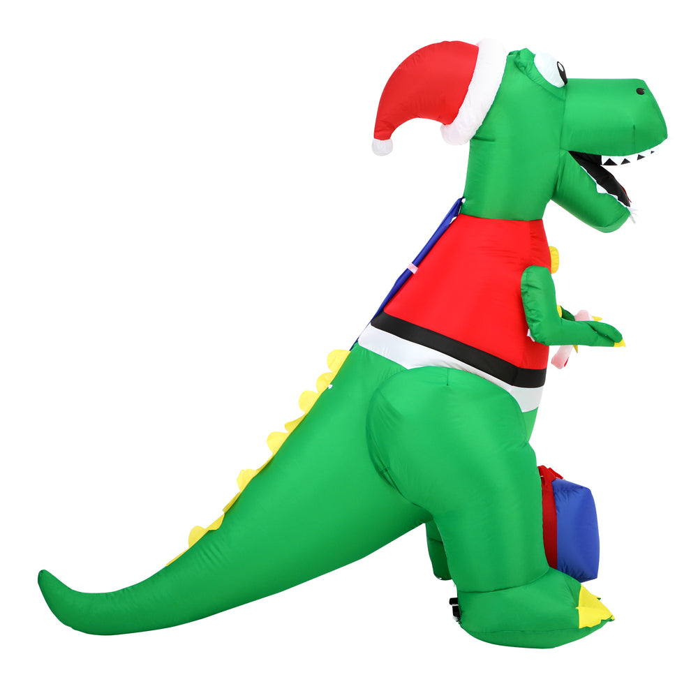 Christmas Dinosaur Inflatable with LED Lights