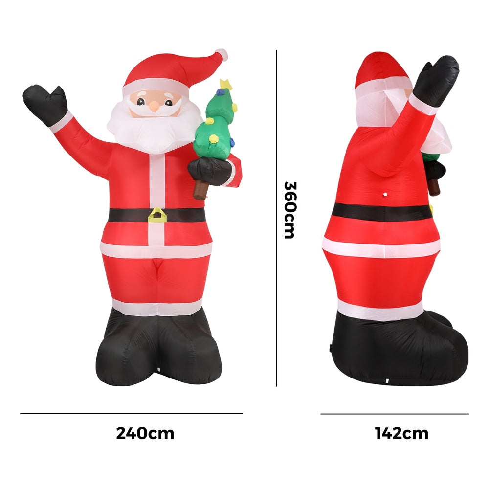 Christmas Inflatable Santa Claus with LED Lights 360cm