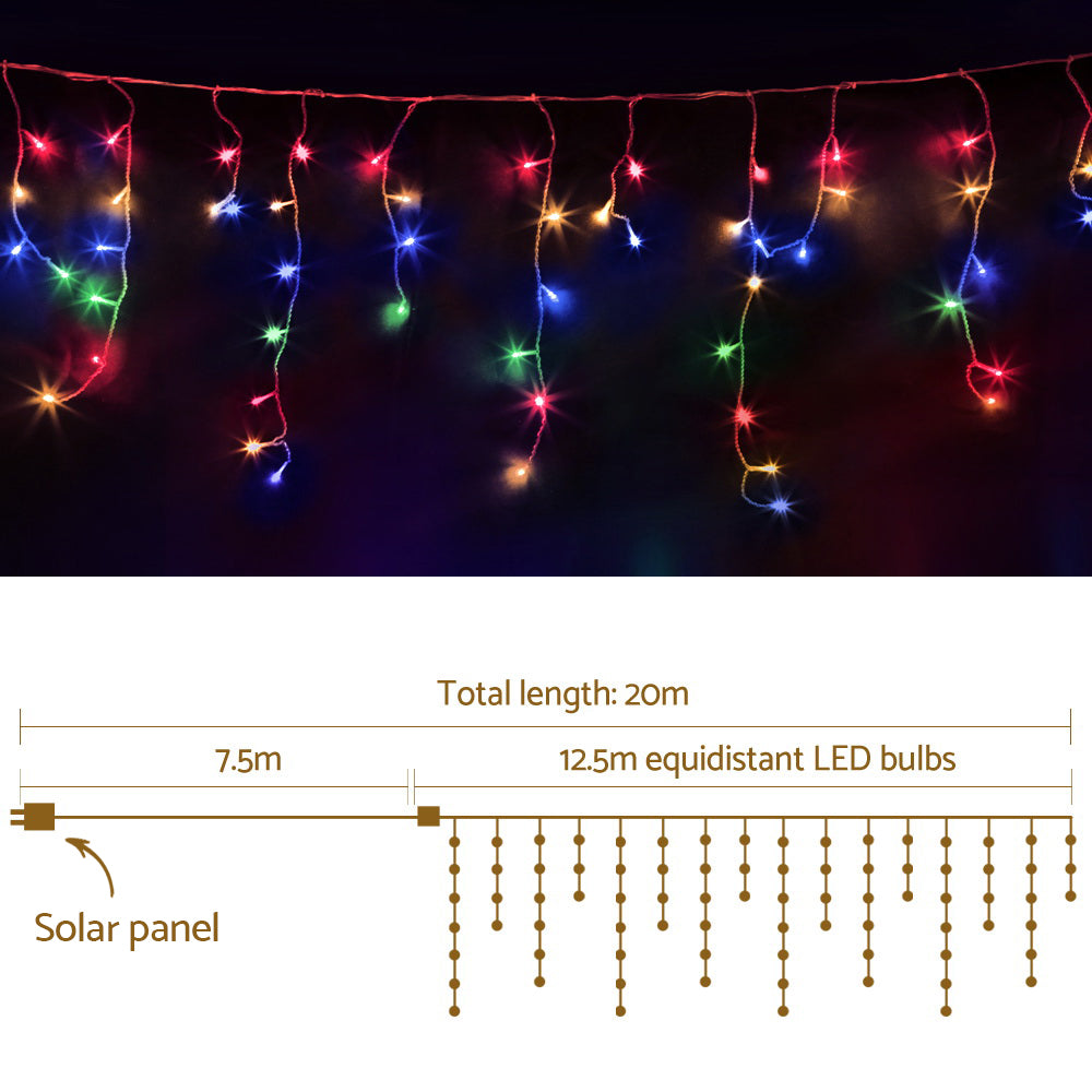 Illuminate 12.5M 500 LED Solar Icicle Christmas Lights