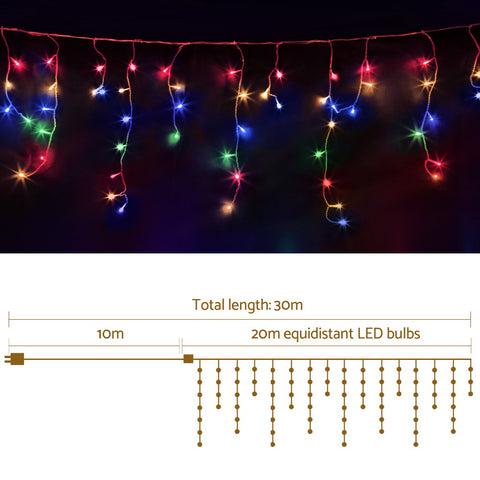 Christmas Lights 20M 800 LED Icicle Light Multi-coloured