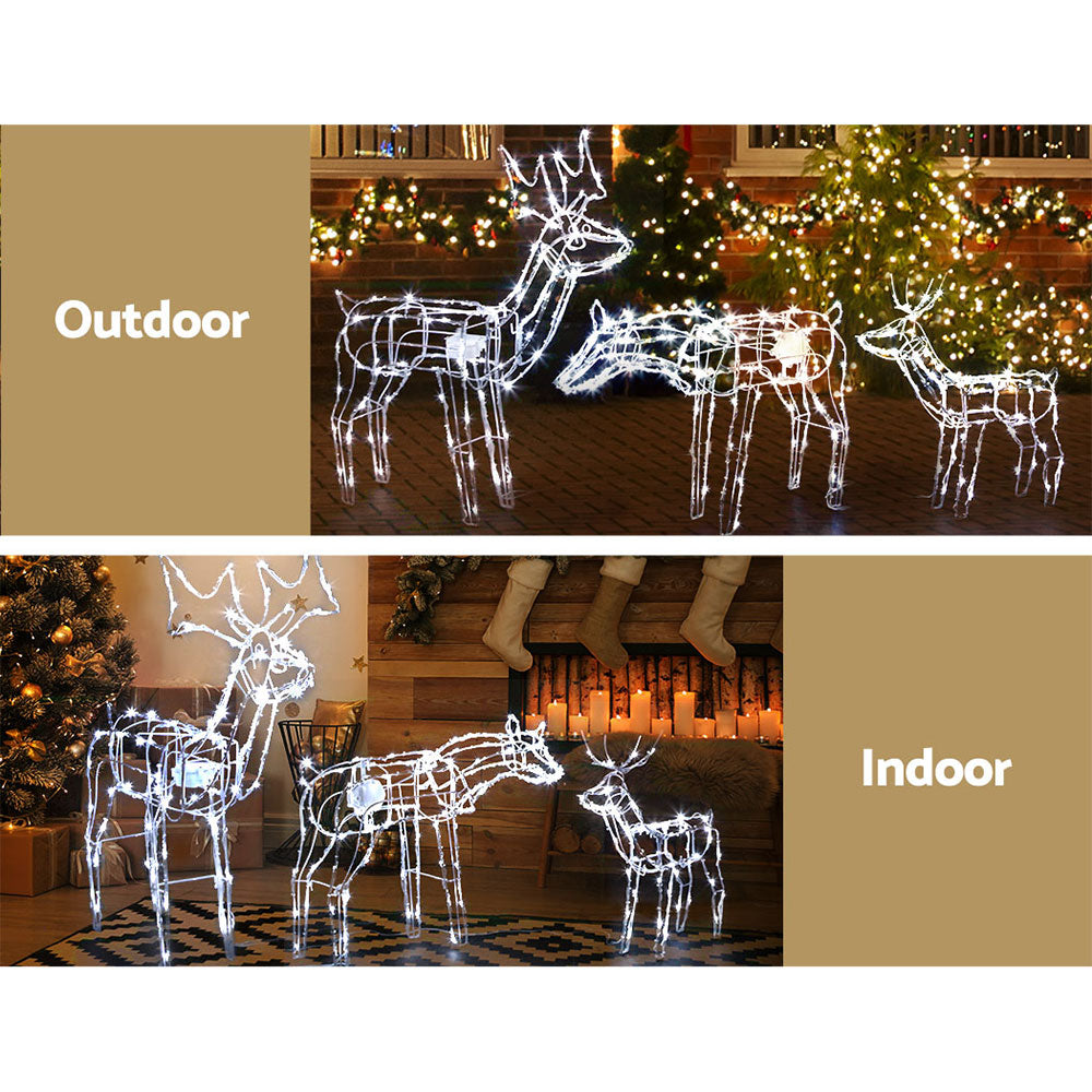 Christmas Lights 250 LEDs Fairy Light Reindeer 3pcs Decorations