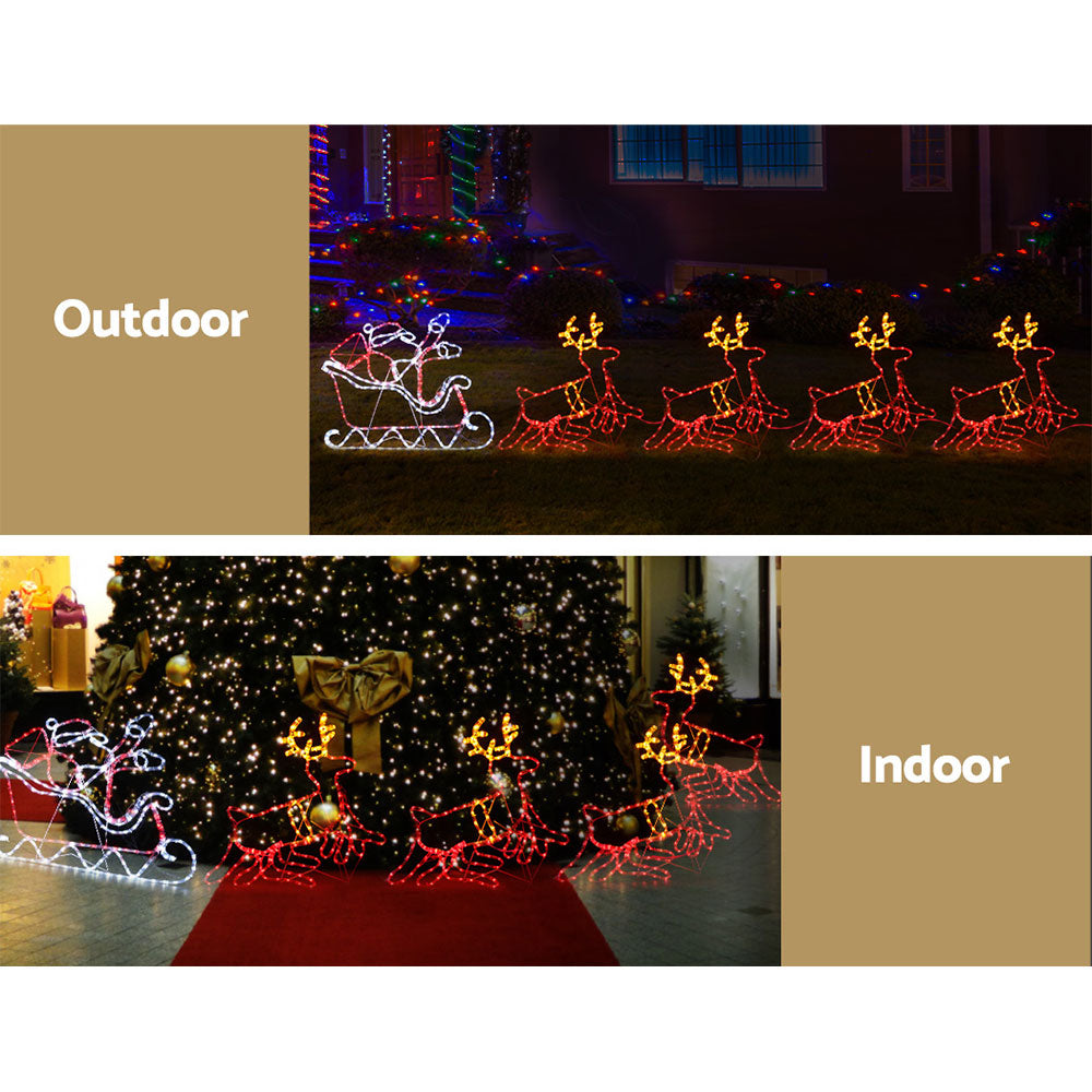 Christmas Lights 806 LED Fairy Light Reindeer Sleigh Decorations