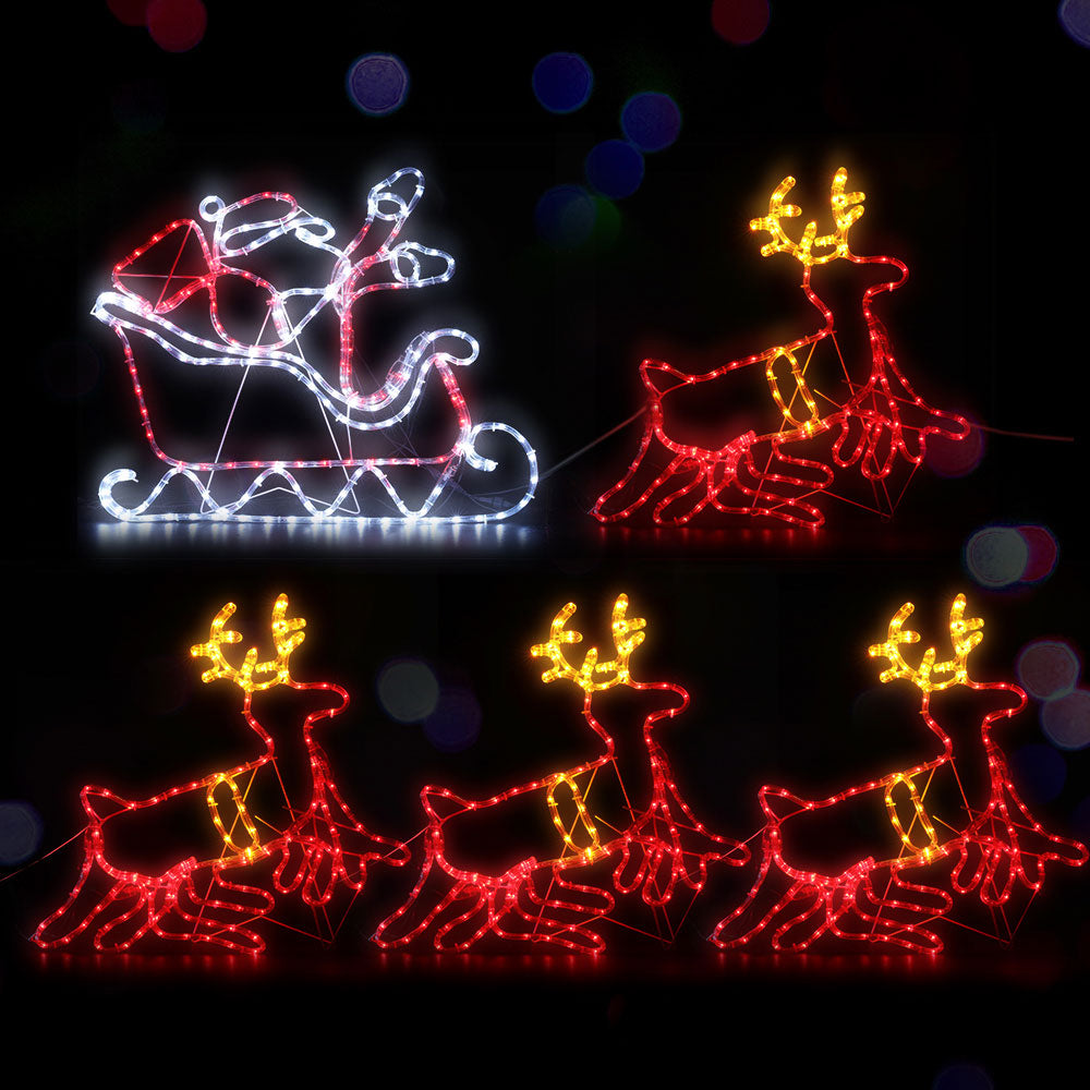 Christmas Lights 806 LED Fairy Light Reindeer Sleigh Decorations