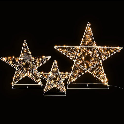 Star Motif LED Fairy Lights - 3pcs Set Christmas Decoration