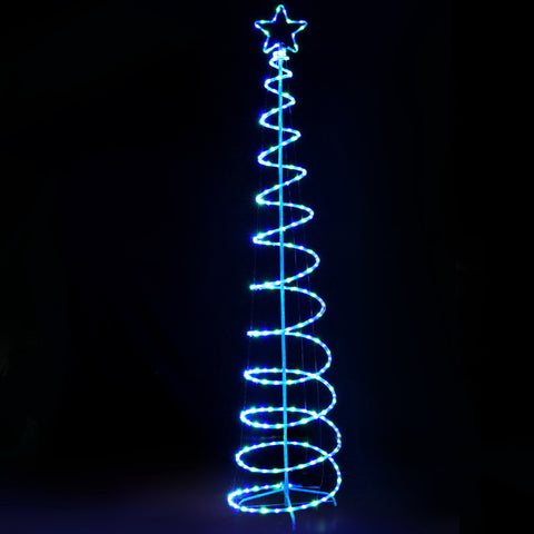 Solar Christmas Tree  2.4M LED Motif Lights in 8 Multi-Color Modes