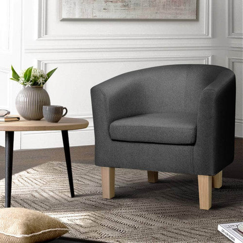 Abby Fabric Armchair - Grey