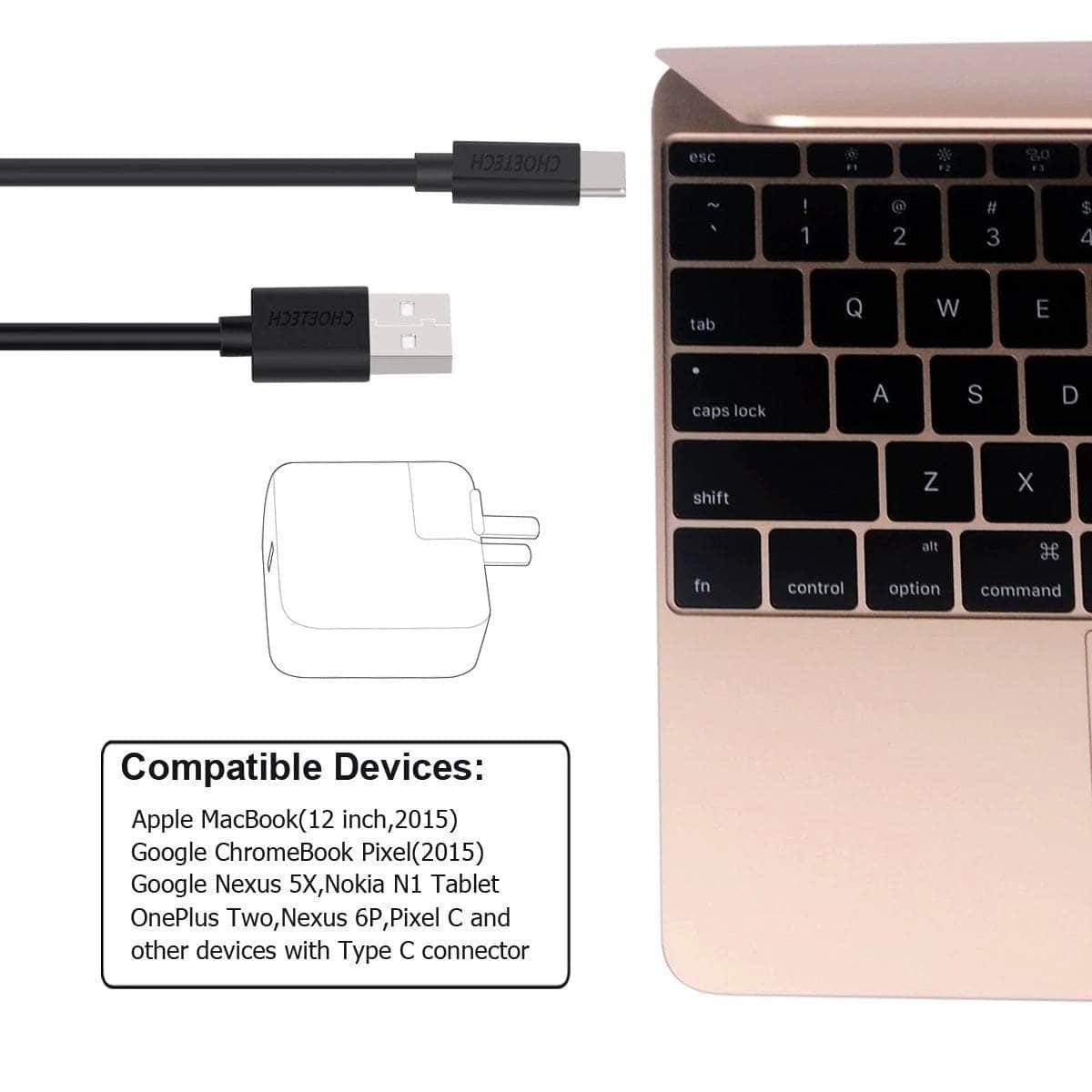 Ac0004 Usb-A To Usb-C Charge & Sync Cable 3M Black