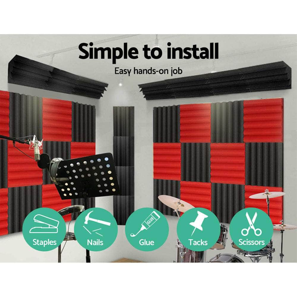 Acoustic Foam 40Pcs Corner Bass Trap Sound Absorption Proofing Treatment