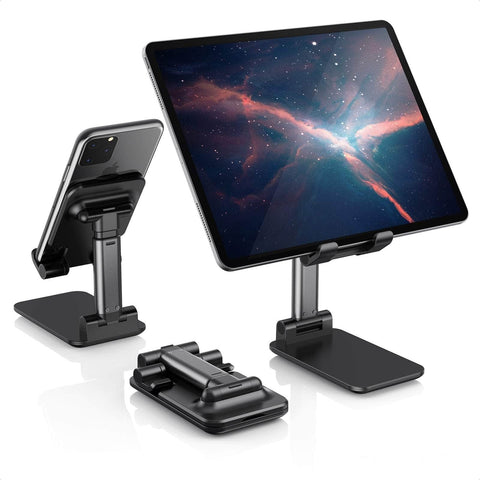 Adjustable Desk Phone/Tablet Stand Black