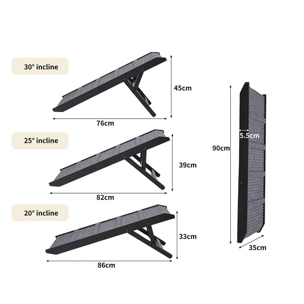 Adjustable Dog Ramp Height Stair Black