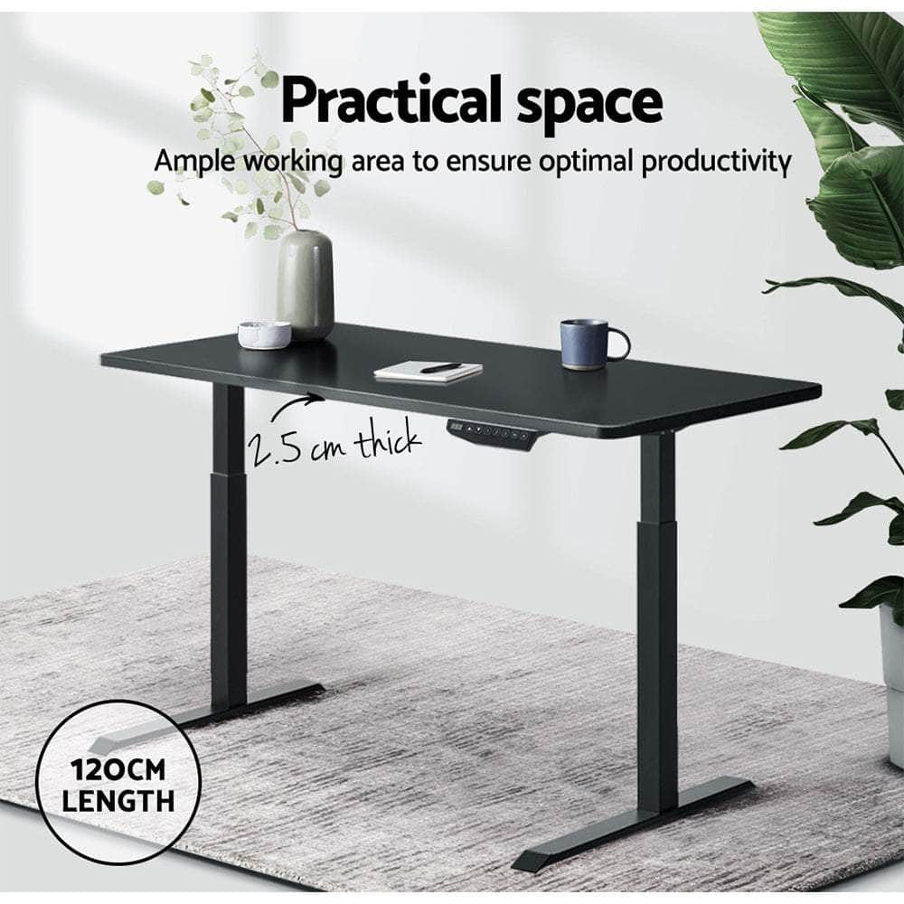 Adjustable Motorised Electric Standing Desk Top- Black