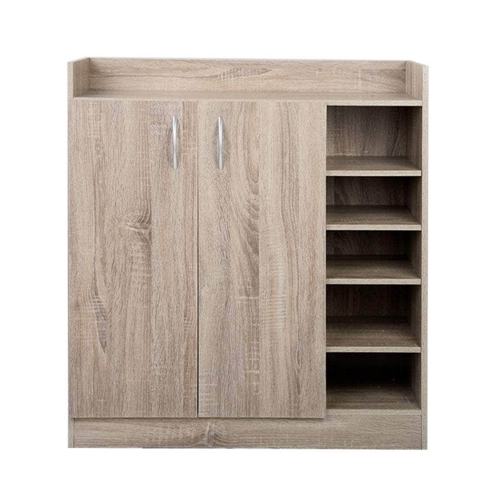 Adjustable Pine Shoe Rack Cabinet - 21 Pairs