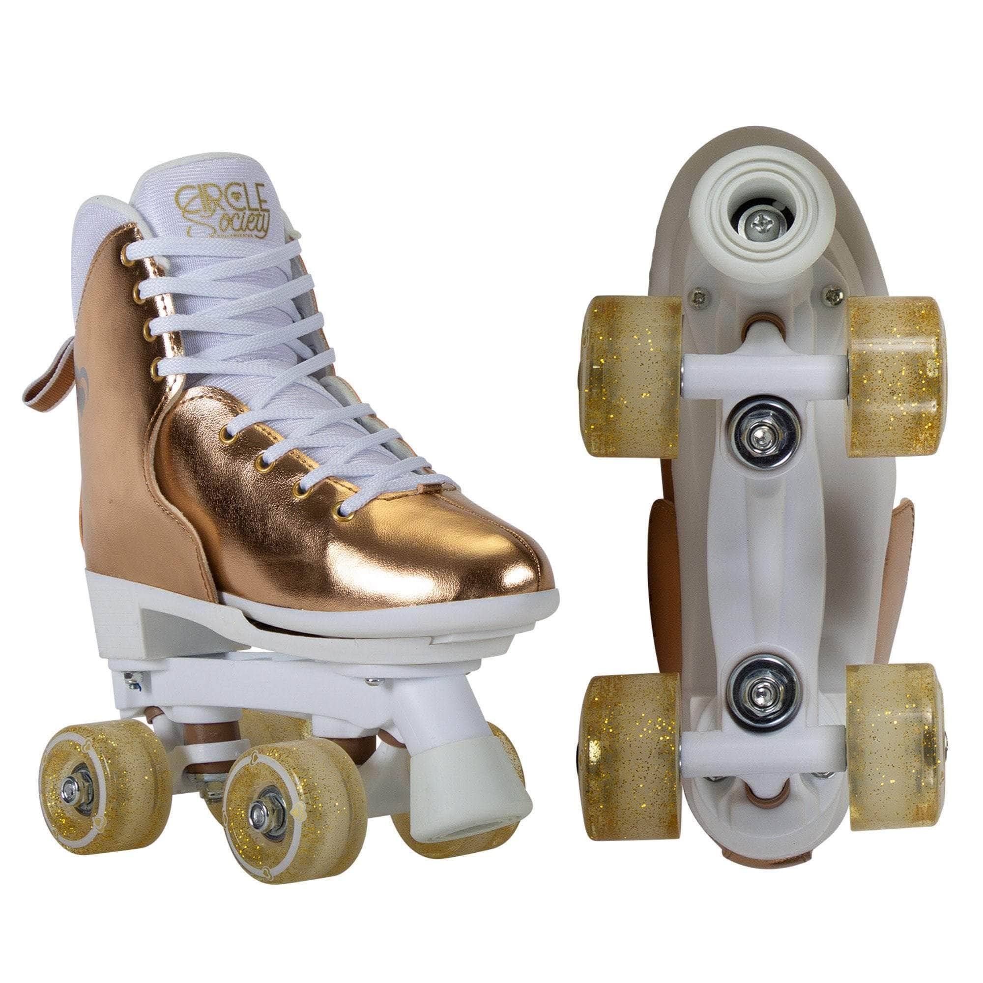 Adjustable Quad Kids Roller Skates - Metallic Rose Gold