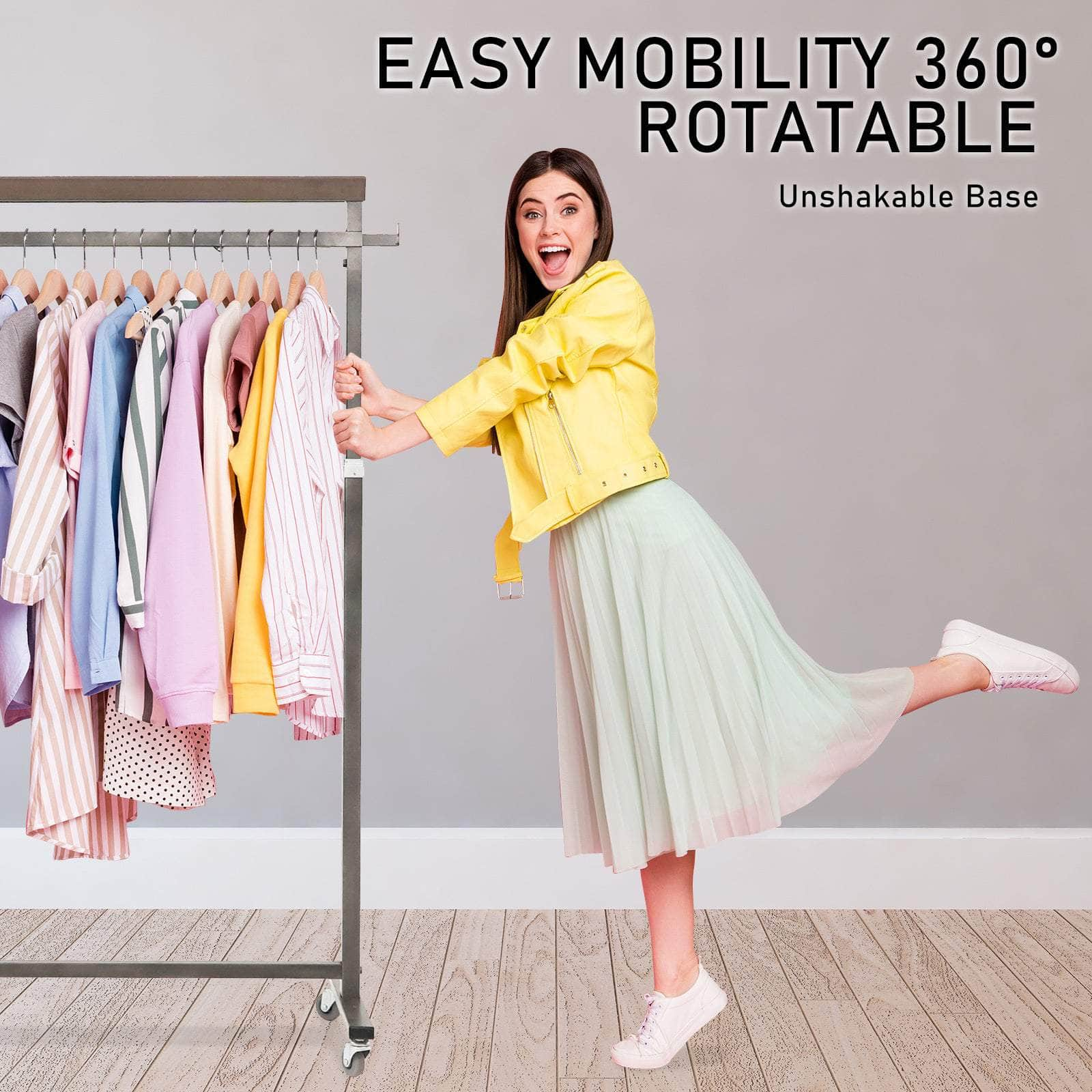 Adjustable Rollable Coat Rack - Pearl Grey