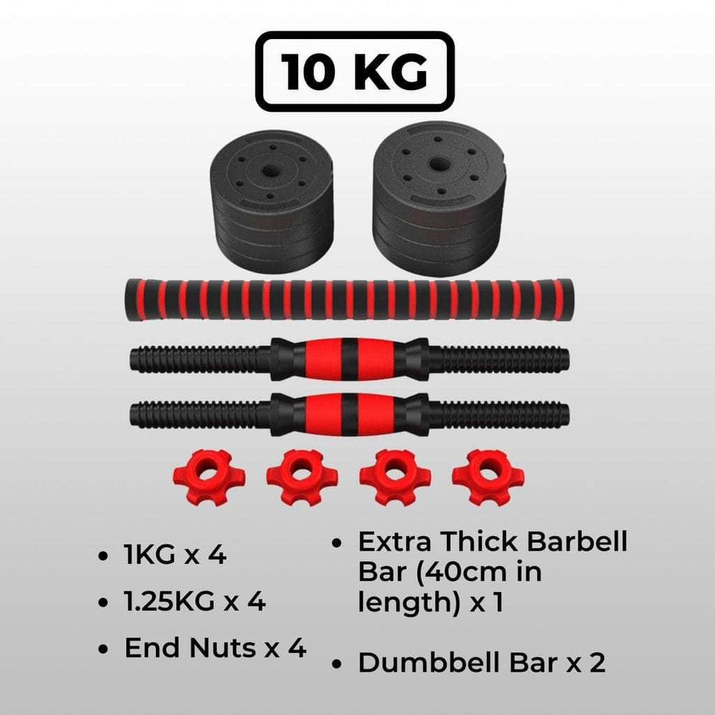 Adjustable Rubber Dumbbell 10kg